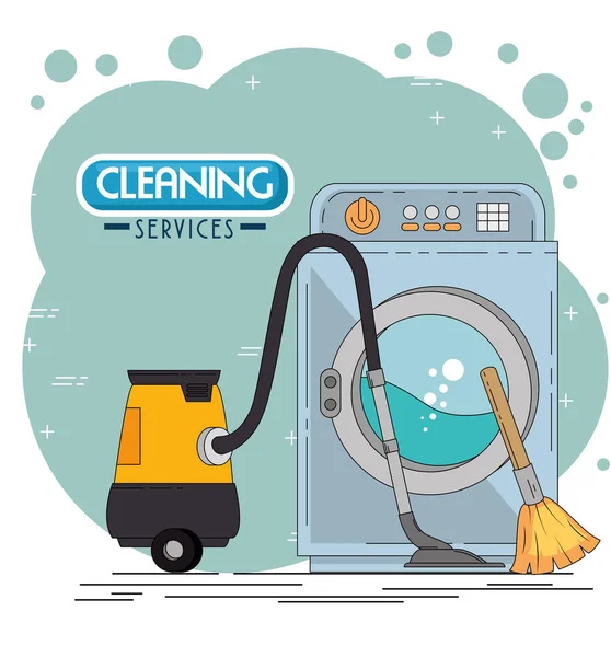 Serviços de limpeza emblemas e logotipos — Vetor de Stock