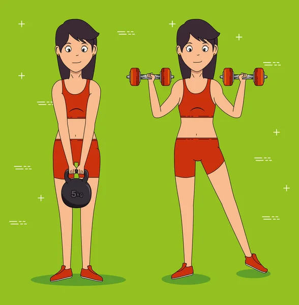 Sport de fitness et conception de gymnase — Image vectorielle