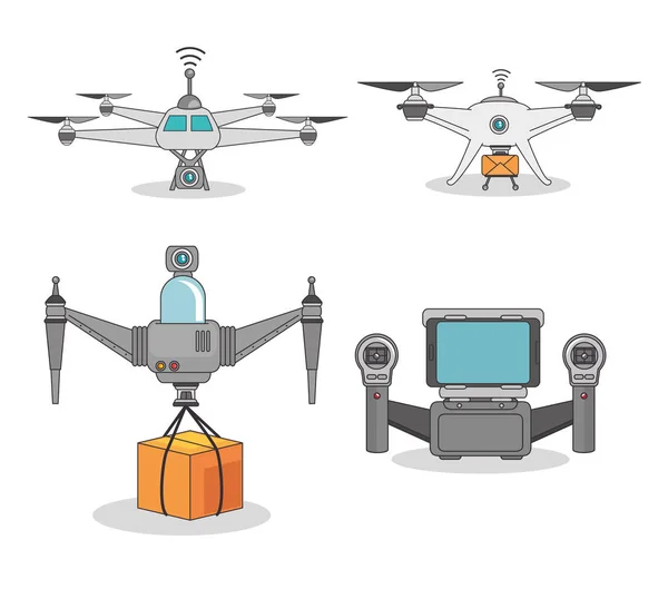 Drone e design di consegna espressa — Vettoriale Stock