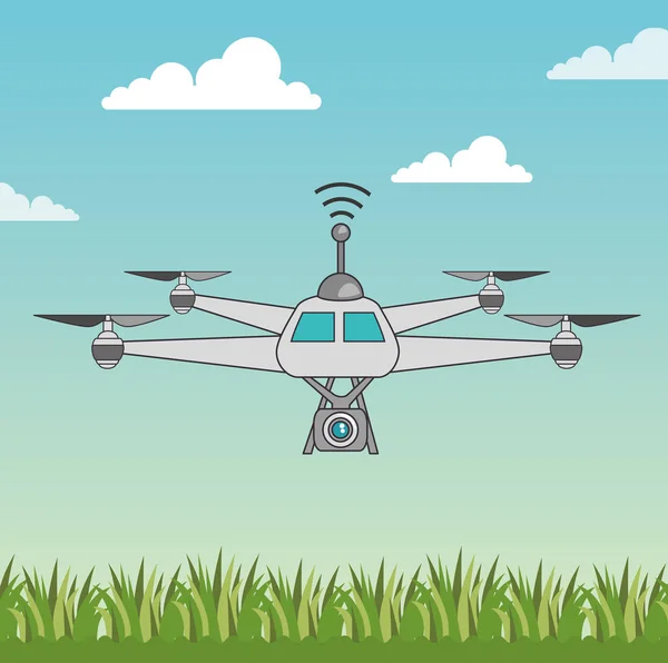 Drone e design de entrega expressa — Vetor de Stock