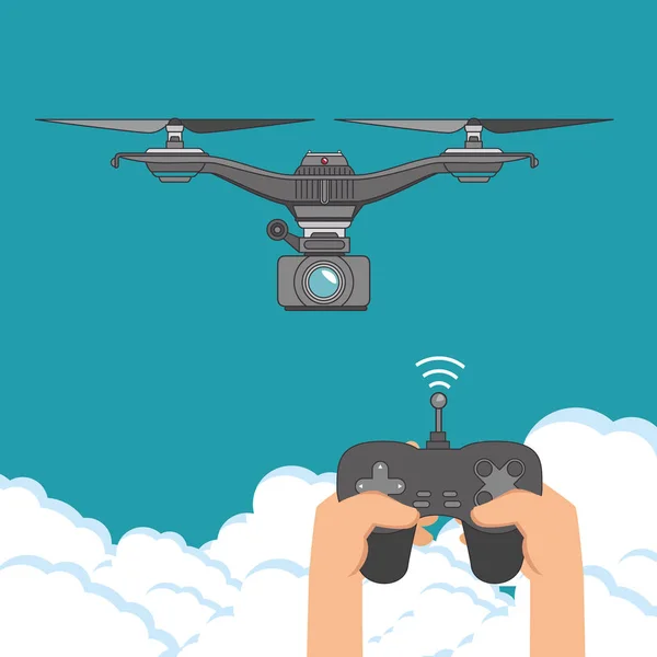 Drone y diseño de entrega express — Archivo Imágenes Vectoriales