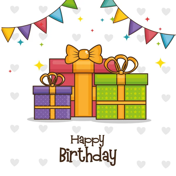 Happy birthday gifts design — Stock Vector