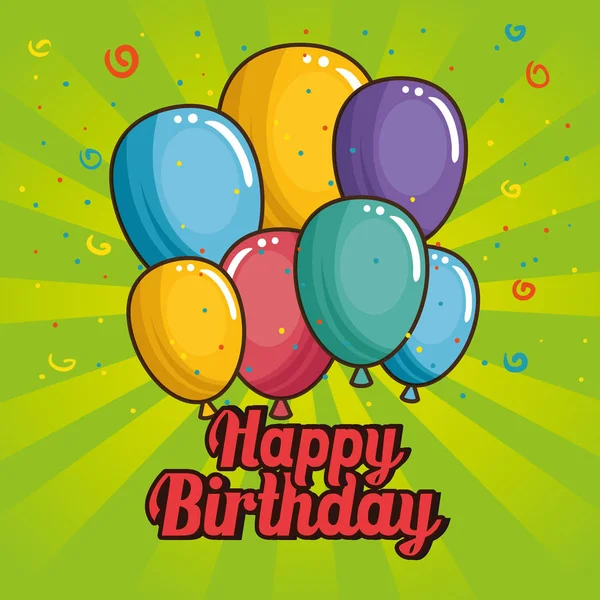 Diseño de globos de feliz cumpleaños — Archivo Imágenes Vectoriales