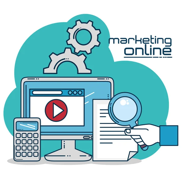 Progettazione online marketing — Vettoriale Stock