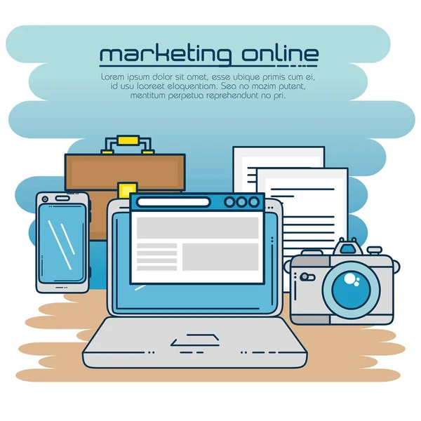 Progettazione online marketing — Vettoriale Stock