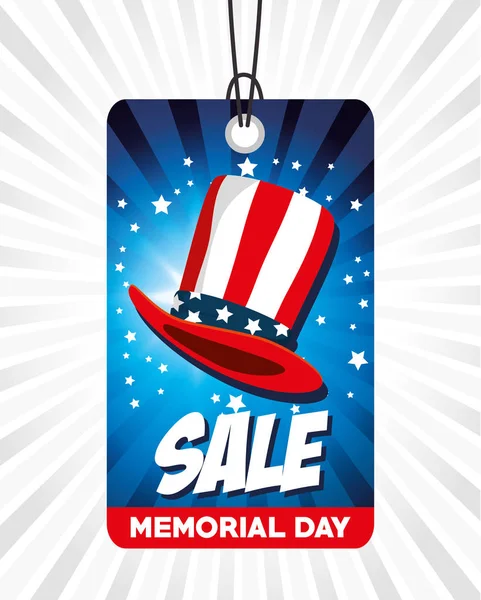 Big sale commercial label for memorial day — Stock Vector