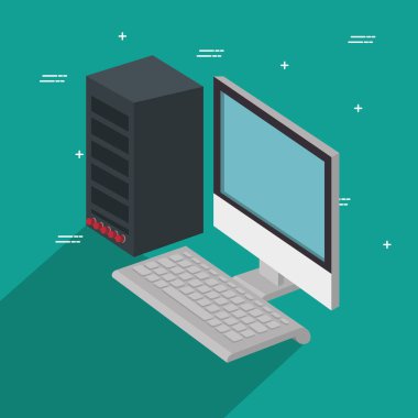 izometrik teknoloji 3d kavramı