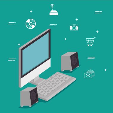 izometrik teknoloji 3d kavramı