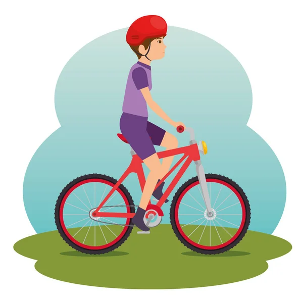 Menschen, die Fahrrad fahren — Stockvektor
