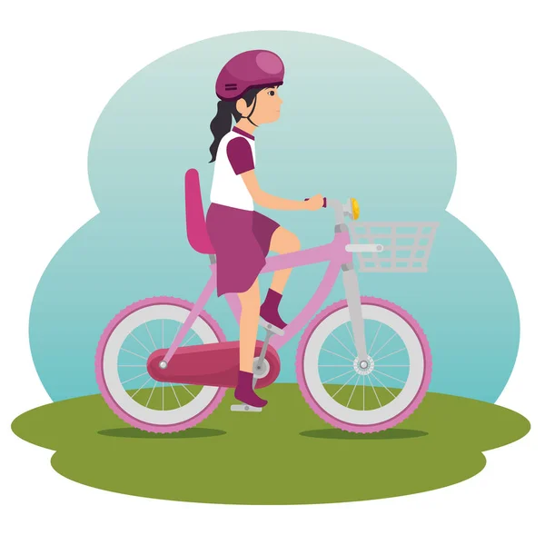 Personas montando en bicicleta — Vector de stock