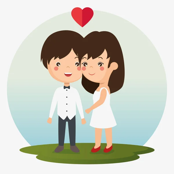 Pareja enamorada juntos para siempre icono — Vector de stock