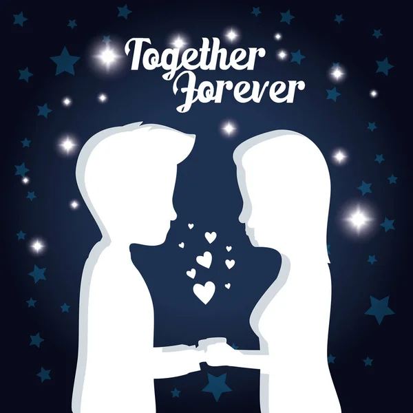 Couple in love together forever icon — Stock Vector