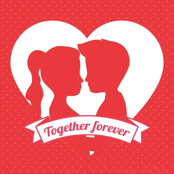 Par i kärlek tillsammans forever ikon — Stock vektor