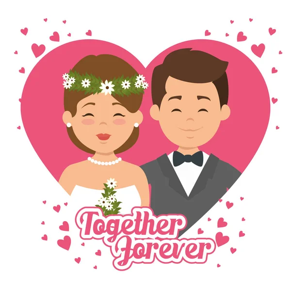 Couple in love together forever icon — Stock Vector