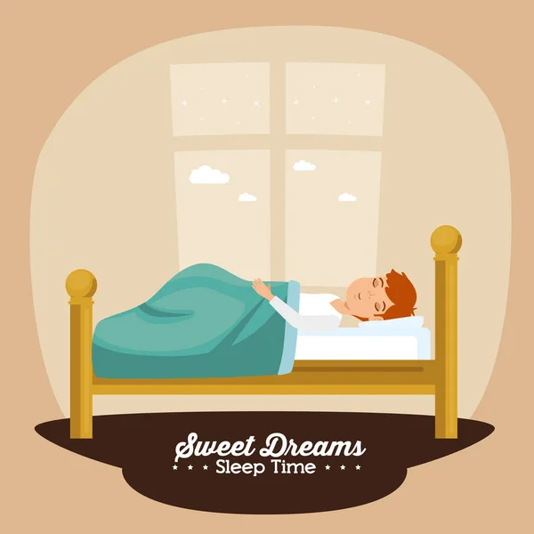 Ikon waktu tidur mimpi manis - Stok Vektor