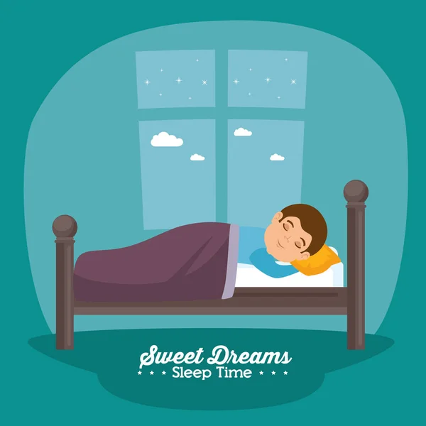 Dulce sueños durmiendo tiempo icono — Archivo Imágenes Vectoriales
