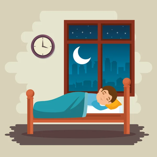 Dulce sueños durmiendo tiempo icono — Vector de stock