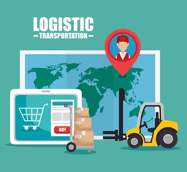 Logistyka i transport konstrukcja — Wektor stockowy