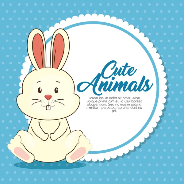 Cute animals baby shower card — Stock Vector