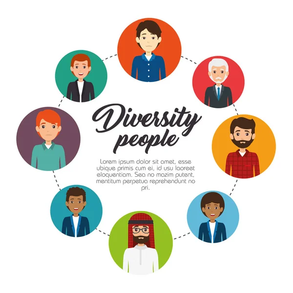 Diversité Personnes Concept — Image vectorielle