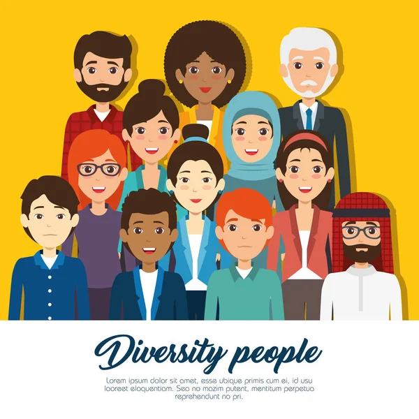 Diversité Personnes Concept — Image vectorielle