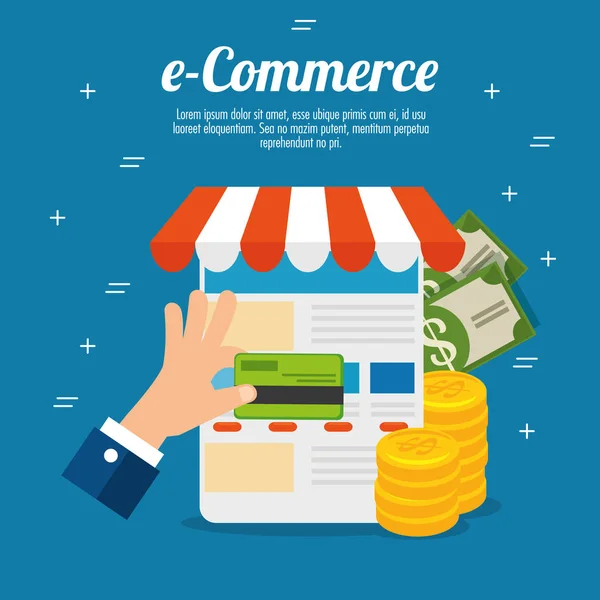 E commerce concept shopping online — Vettoriale Stock