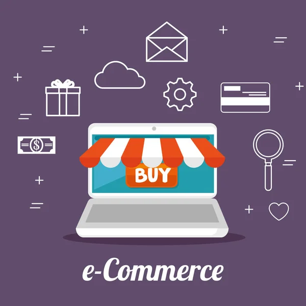 E commerce concept shopping online — Vettoriale Stock