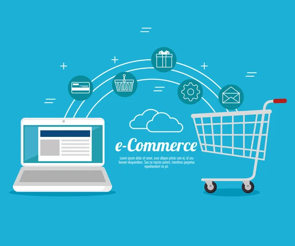 Концепція електронної комерції онлайн покупки — стоковий вектор