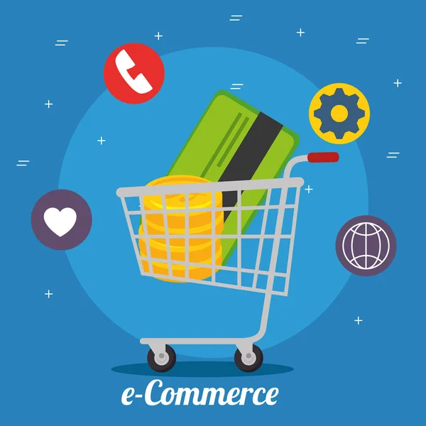 E commerce concept online shopping — Stock Vector