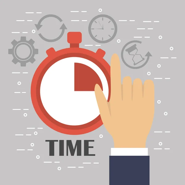 Reloj de tiempo cronómetro icono de servicio de negocios — Vector de stock