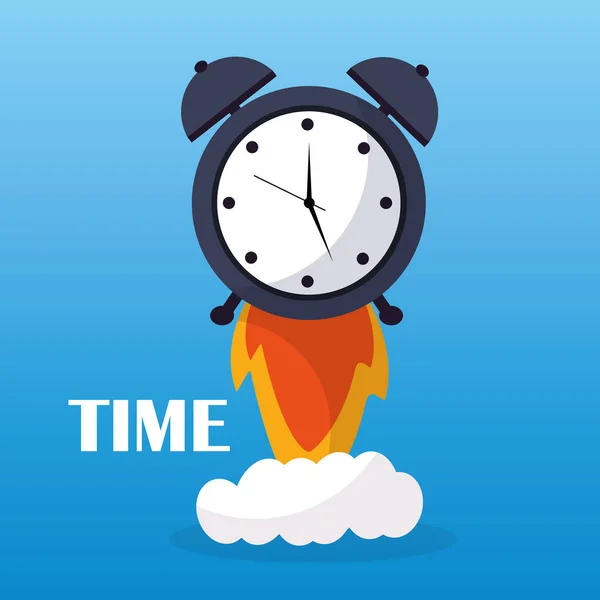 Time klok alarm begin lancering business — Stockvector