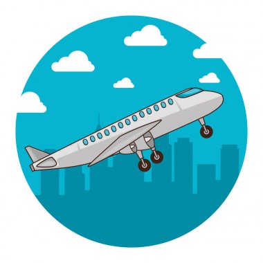 arka plan kent üzerinde uçan uçak 