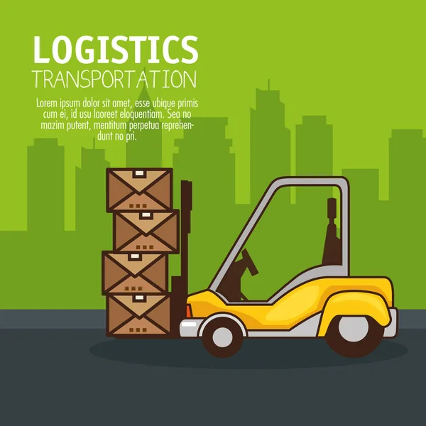 Transporte de mercancías y logística de entrega — Vector de stock