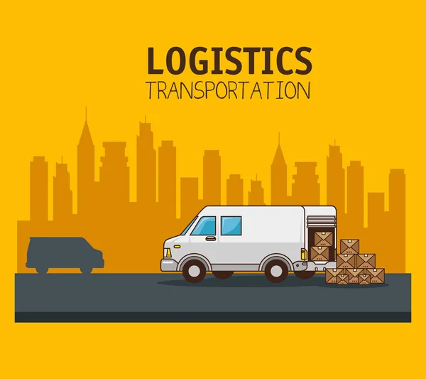 Логістика перевезень і доставки вантажів — стоковий вектор