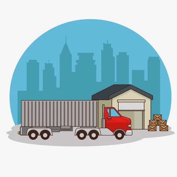 Freight transportation and delivery logistic — Stock Vector