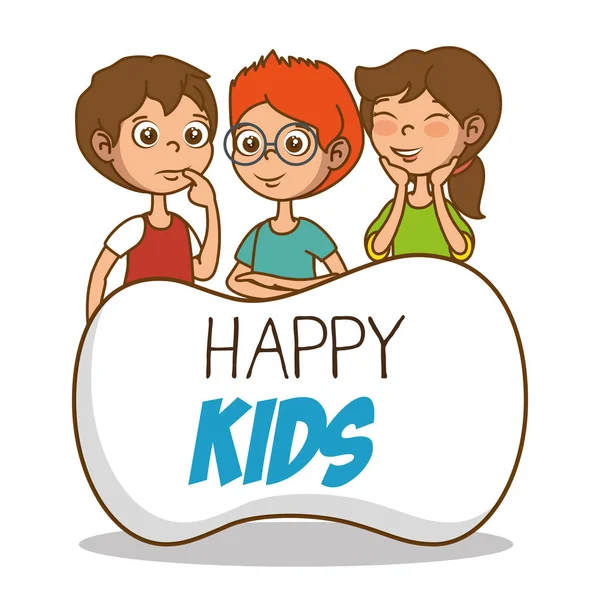 Bande dessinée enfants heureux — Image vectorielle