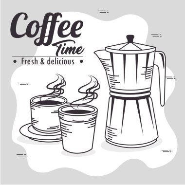 kahve makinesi ve fincan kahve tasarım