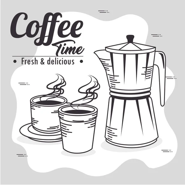 kahve makinesi ve fincan kahve tasarım