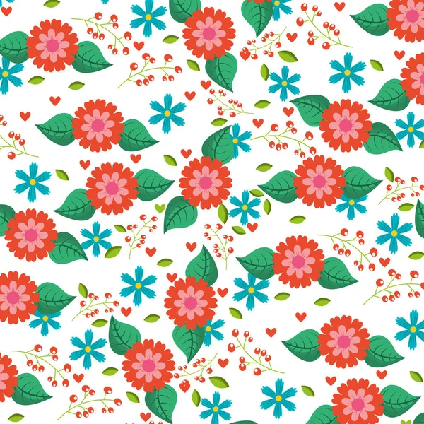 Fleurs de printemps motif de saison naturelle — Image vectorielle