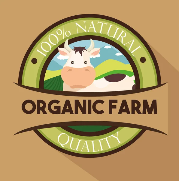 Logo della fattoria biologica — Vettoriale Stock