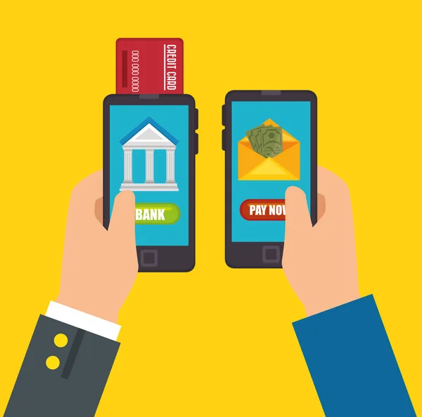 Uložit peníze koncept mobilního bankovnictví desing — Stockový vektor