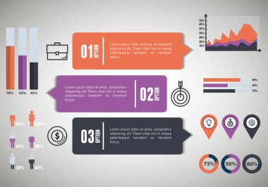iş Infographic şablon ikonları/simgeleri