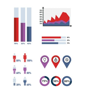 iş Infographic şablon ikonları/simgeleri
