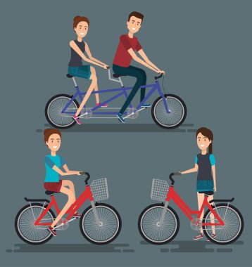 Gençler bisiklet ile