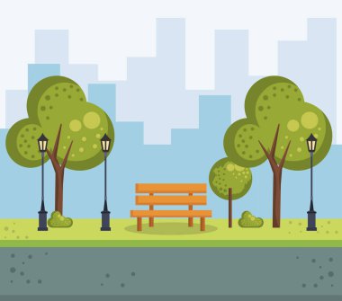 Park kentsel cityscape sahne