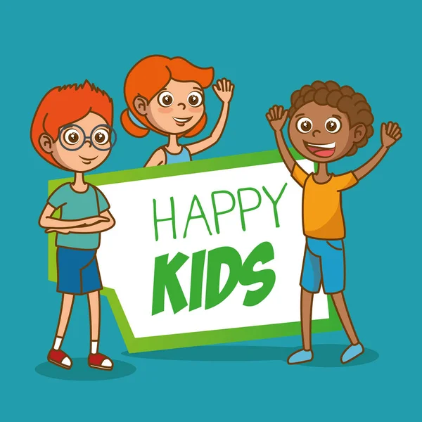 Happy kids rajzfilm — Stock Vector