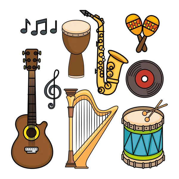 Icono de instrumentos musicales — Vector de stock