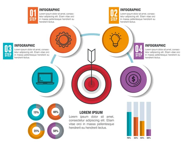 Iconos de plantilla de infografía de negocios — Vector de stock