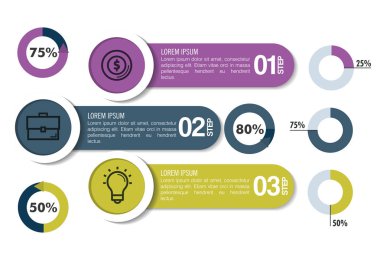 iş Infographic şablon ikonları/simgeleri