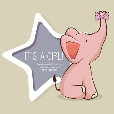 Bebek duş kız davet kartı